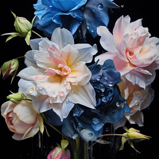 Midnight Flower Symphony Canvas Print