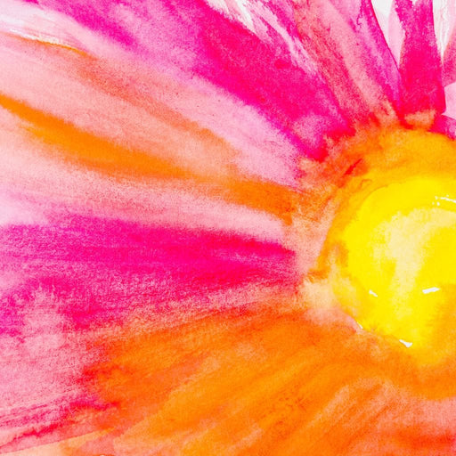 Pink & Orange Watercolor Flower Canvas Print