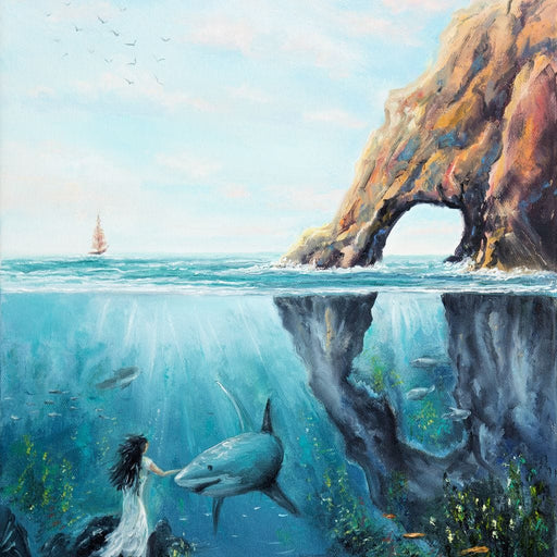 Swimming with the Shark Canvas Print