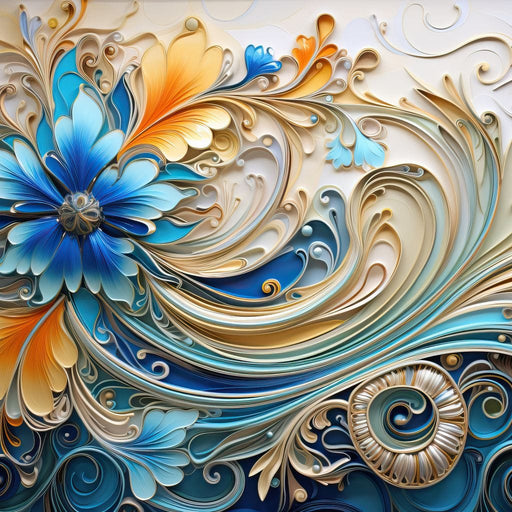 Golden Elegance Flowers Canvas Print