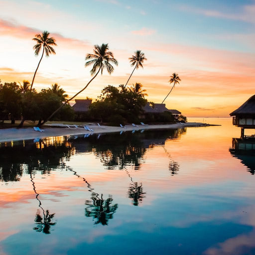 French Polynesia seascape sunset wall print