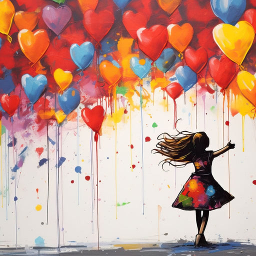 Graffiti Dreams of Balloon Hearts Canvas Print