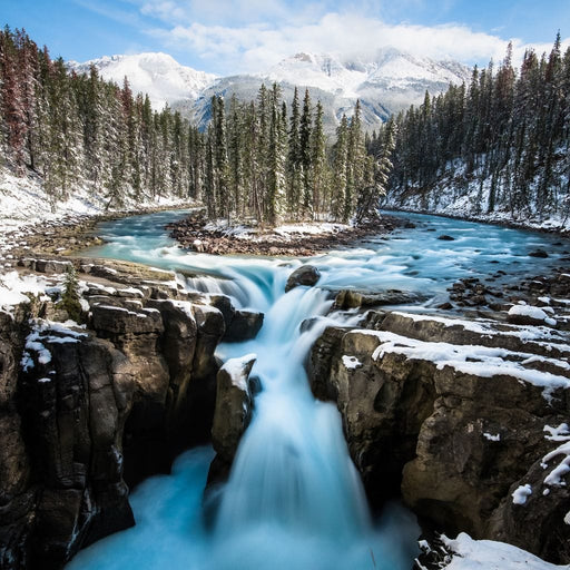 Snowy Sunwapta Falls - Lucas Moore Canvas Print