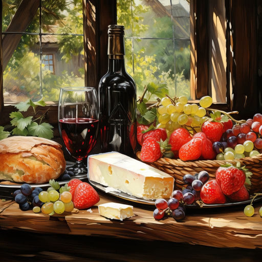Fruit Cheese Wine 1 Canvas Print