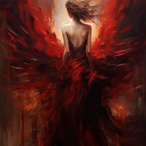 Ethereal Elegance in Shadow Gown Canvas Print