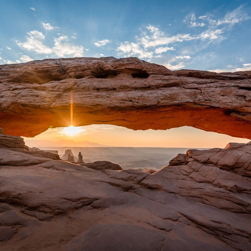 Mesa Arch Sunrise - Lucas Moore - Canvas Print - stunning 5 panel wall art of the mesa arch covering the sunrise - this beautiful canvas painting will draw eyes to your guests | NicheCanvas