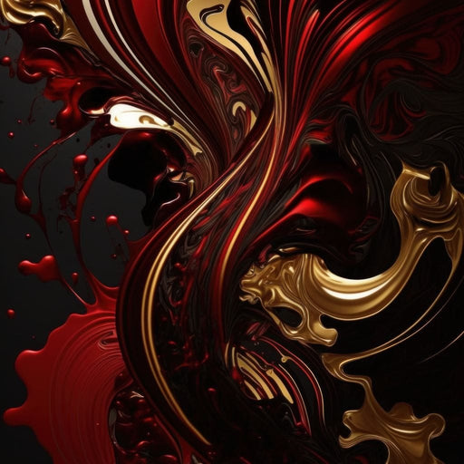The Marble-Lux Collection: Dark Red & Vibrant Gold 09 Canvas Print