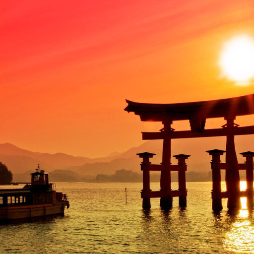 Torii Gate Sunset in Japan framed beach wall décor