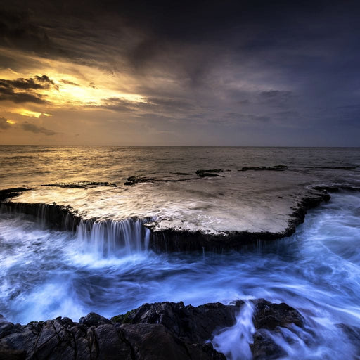 Blue Ocean - Johanjjf - Canvas Print - abstract canvas wall art of calm ocean waves - this stunning view of the ocean makes the perfect home decor | NicheCanvas