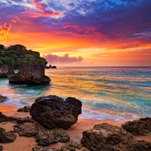 Sunset Beach Romance sunsets canvas wall art