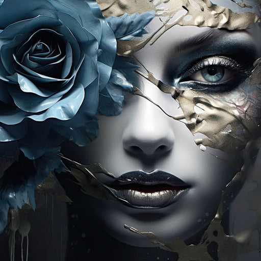 Ethereal Metallic Bloom Canvas Print