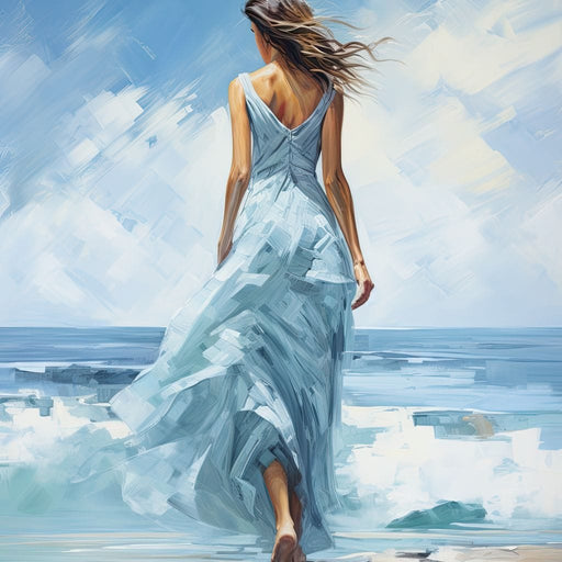 Azure Serenity Stroll Canvas Print