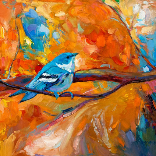 Blue Cerulean Warbler Bird Canvas Print