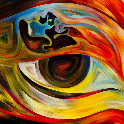 Abstract Eye - Canvas Print - colorful canvas painting of an abstract eye - this 5 panel wall art is the perfect decor for your home and office | NicheCanvas