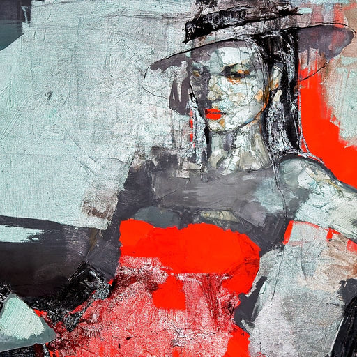 Lady in Red Canvas Print