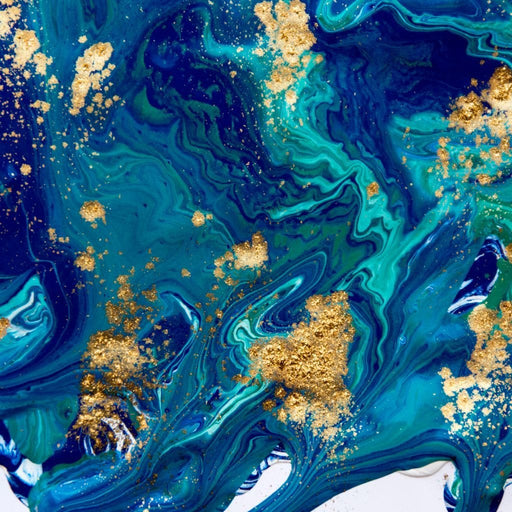 Ocean Gold - Canvas Print - watercolor wall art of the beautiful golden blue ocean wave - this wall print is made of high quality canvas and ink | NicheCanvas