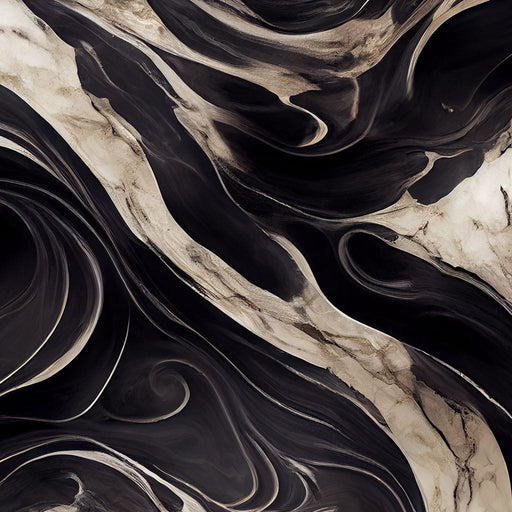 Luxury Abstract Marble in Black & White Canvas Print