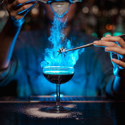 Blue Cocktail - Canvas Print - unique 5 panel wall art of a blue martini - this watercolor painting is the perfect home decor for a pop of color | NicheCanvas