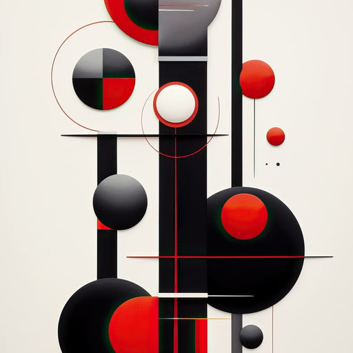 Architectural Symphony in Red and Charcoal Canvas Print