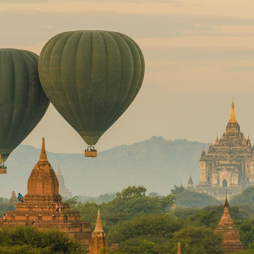 Hot Air Balloon over The Ancient Temples of Bagan Canvas Print
