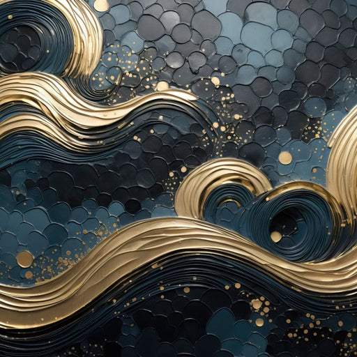 Golden Waves in Abstract Realism Canvas Print