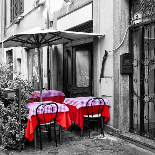 Red Tables In Rome Canvas Print