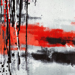Red and black painting called 'Black Magic', a large original abstract by  Swarez Art