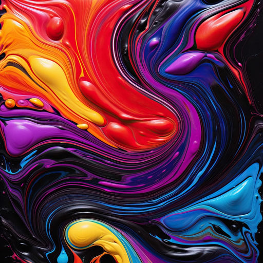 Twilight Abyss Energetic Pour Canvas Print