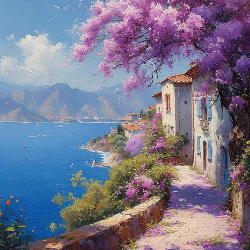 Coastal Bloom Promenade Canvas Print