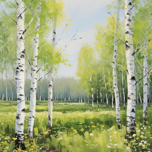 Birch Forest Springtime Canvas Print