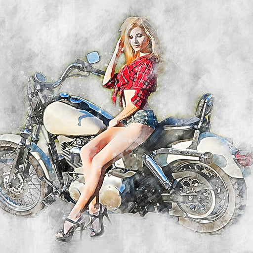 Girl Motorcycle - Mateo Canvas Print
