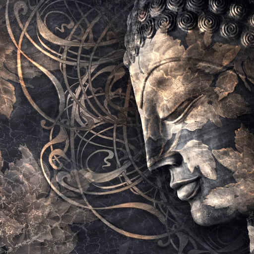 Heavenly Buddha - Unique Buddha Wall Art Canvas Painting with black and gold