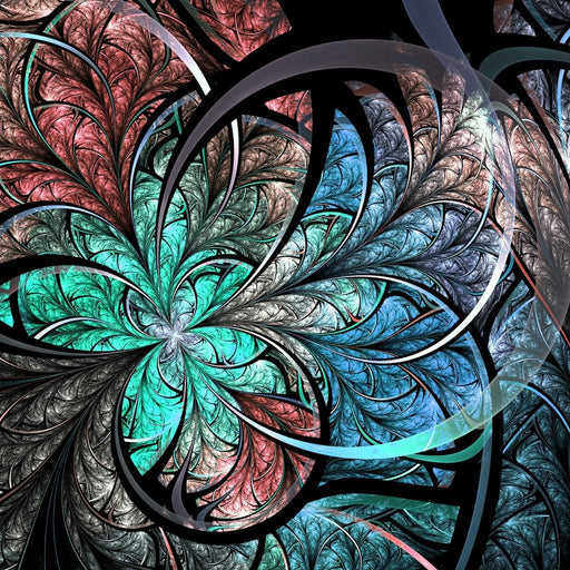 Web of Life - Canvas Print - 5 panel wall art of a fractal design perfect for any room - this unique art piece can captivate all your visitors | NicheCanvas