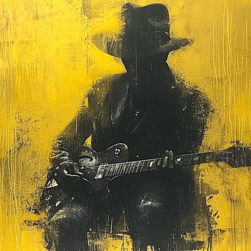 Golden Melody Silhouette Canvas Print