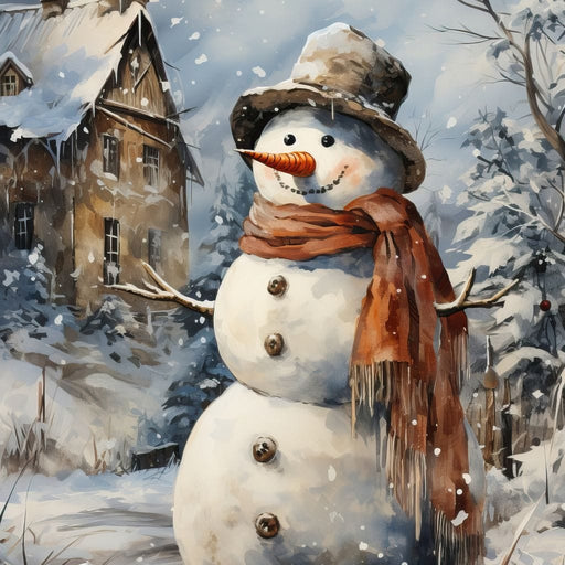Christmas Snowman Canvas Print