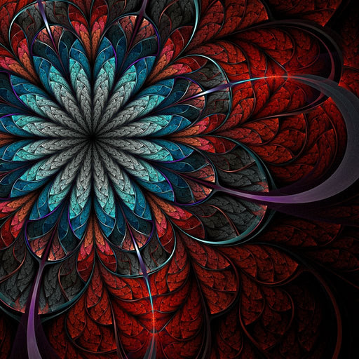 Red Shade Fractal Flower Canvas Print