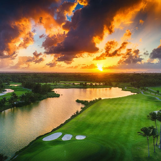Tropical Golf Course - Canvas Print - beautiful wall art of a landscape painting - this canvas wall decor is a great addition to your home | NicheCanvas