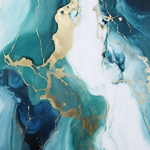 Glossy Marbling Liquid Abstraction Canvas Print