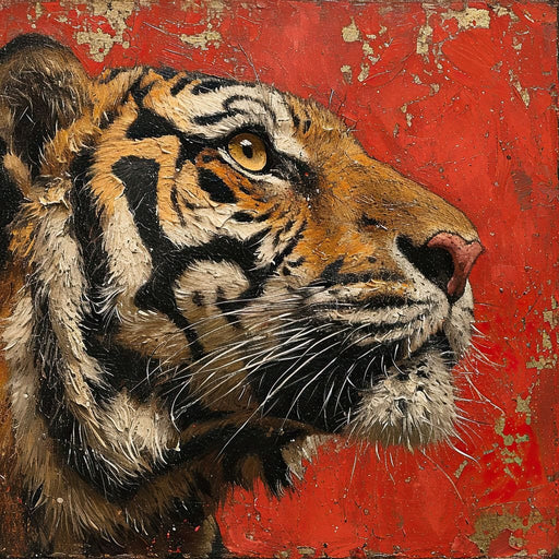 Tiger Gaze in Vermilion Majesty Canvas Print