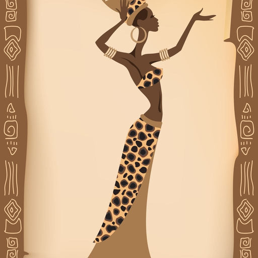Traditional African Woman With Leopard Dress Canvas Print