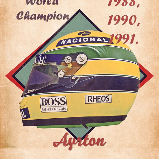 Ayrton Senna 1988 Helmet - Abraham Szomor Canvas Print