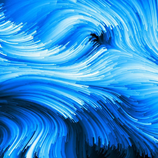 Blue Motion - Canvas Print - blue 5 panel wall art of abstract flowing energy - this artwork brings peace to your living space and creates a warmer environment | NicheCanvas