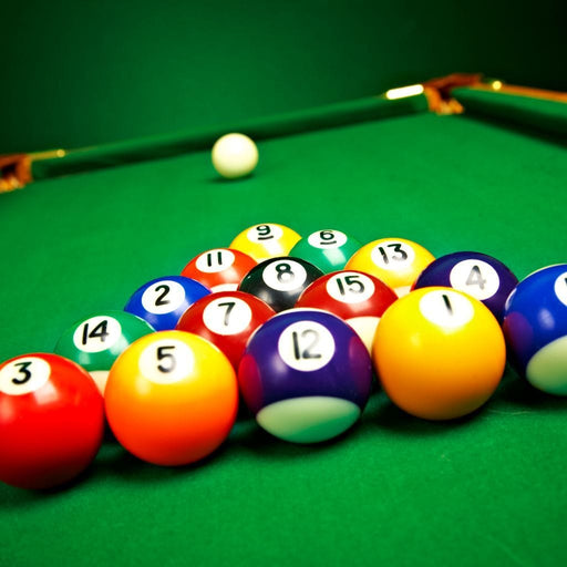 Billiard Balls - Canvas Print - wall decor of billiard balls in a pool table - this canvas art makes the perfect gift for your family | NicheCanvas