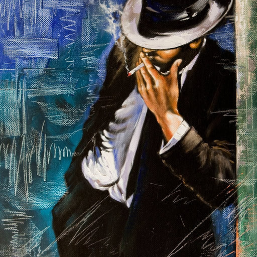 Smoking Man Canvas Print