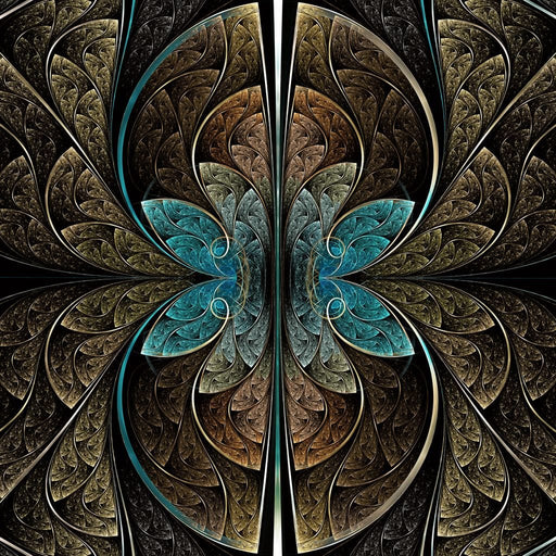 Multicolored Symmetrical Fractal Pattern Canvas Print