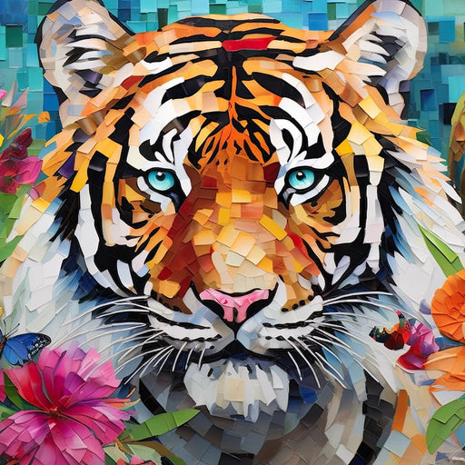 Blue Eyes Tiger Wall Art Canvas Painting Black White Tigers Canva