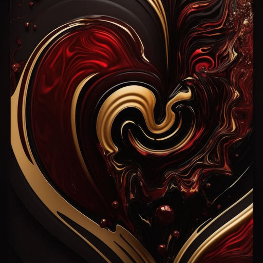The Marble-Lux Collection: Dark Red & Vibrant Gold 05 Canvas Print