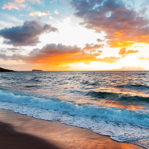 Maui Black Sand Beach Sunset art print