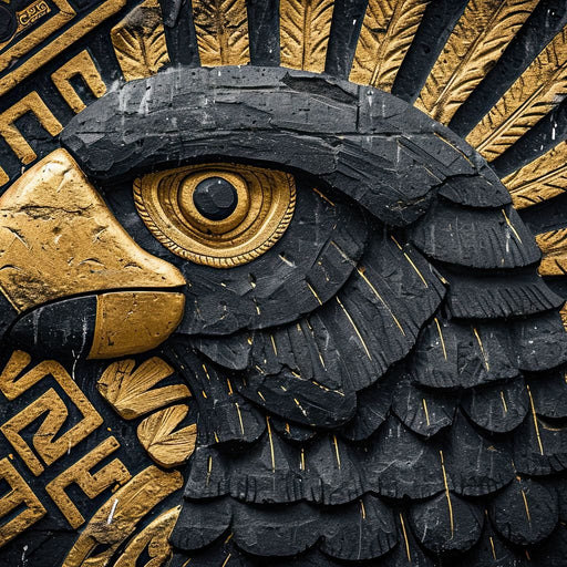 Golden Aztec Eagle Majesty Canvas Print