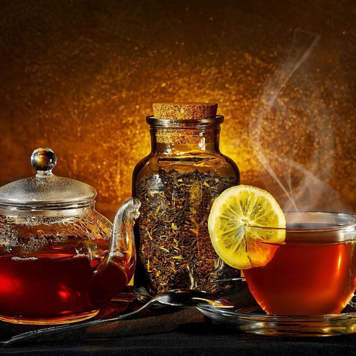 Glass Teapot - Canvas Print - photorealistic wall art of an organic herbal tea - this unique canvas painting makes the perfect gift for your family | NicheCanvas